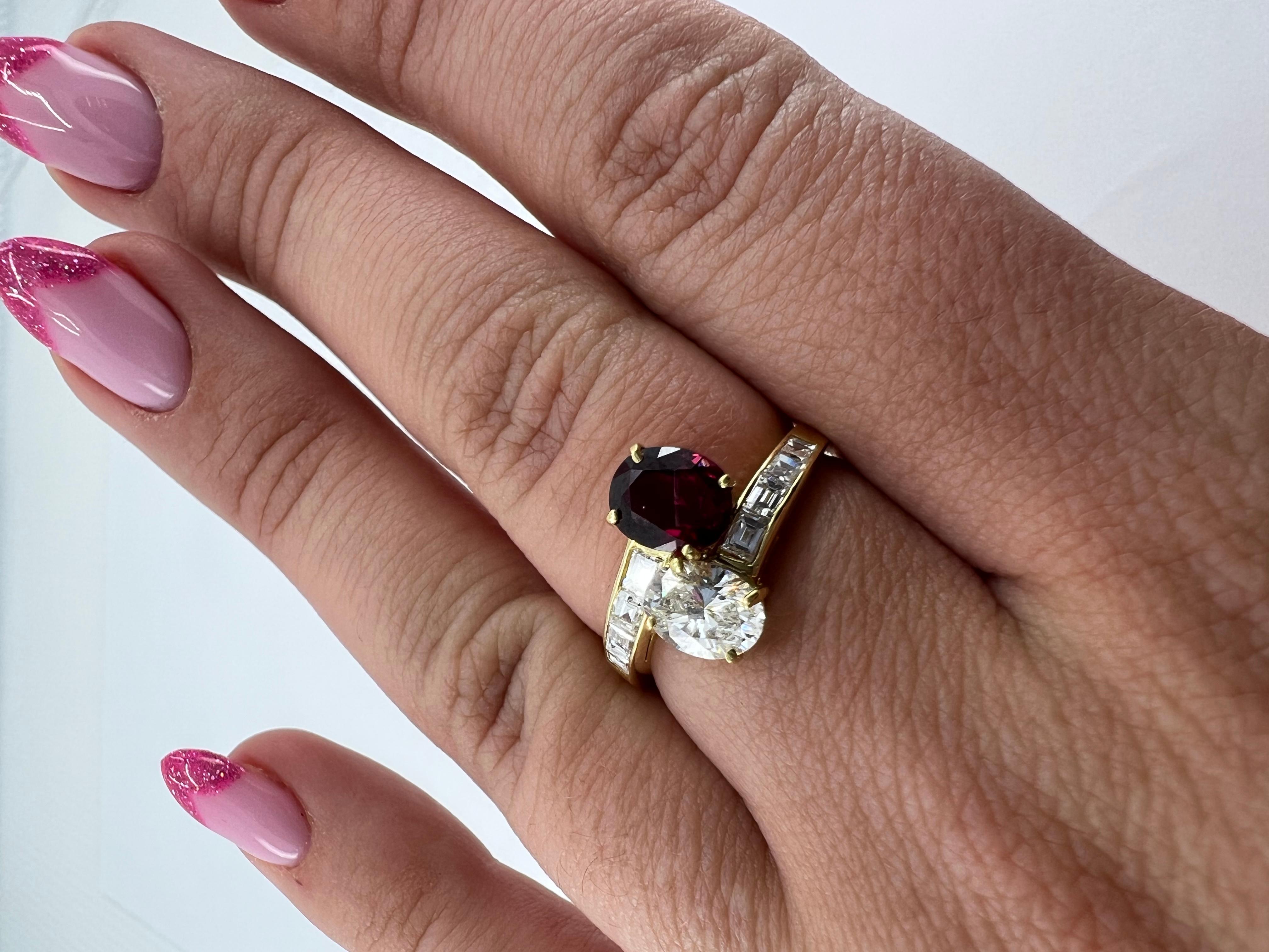 Cartier Vintage Diamond Ruby Ring 2