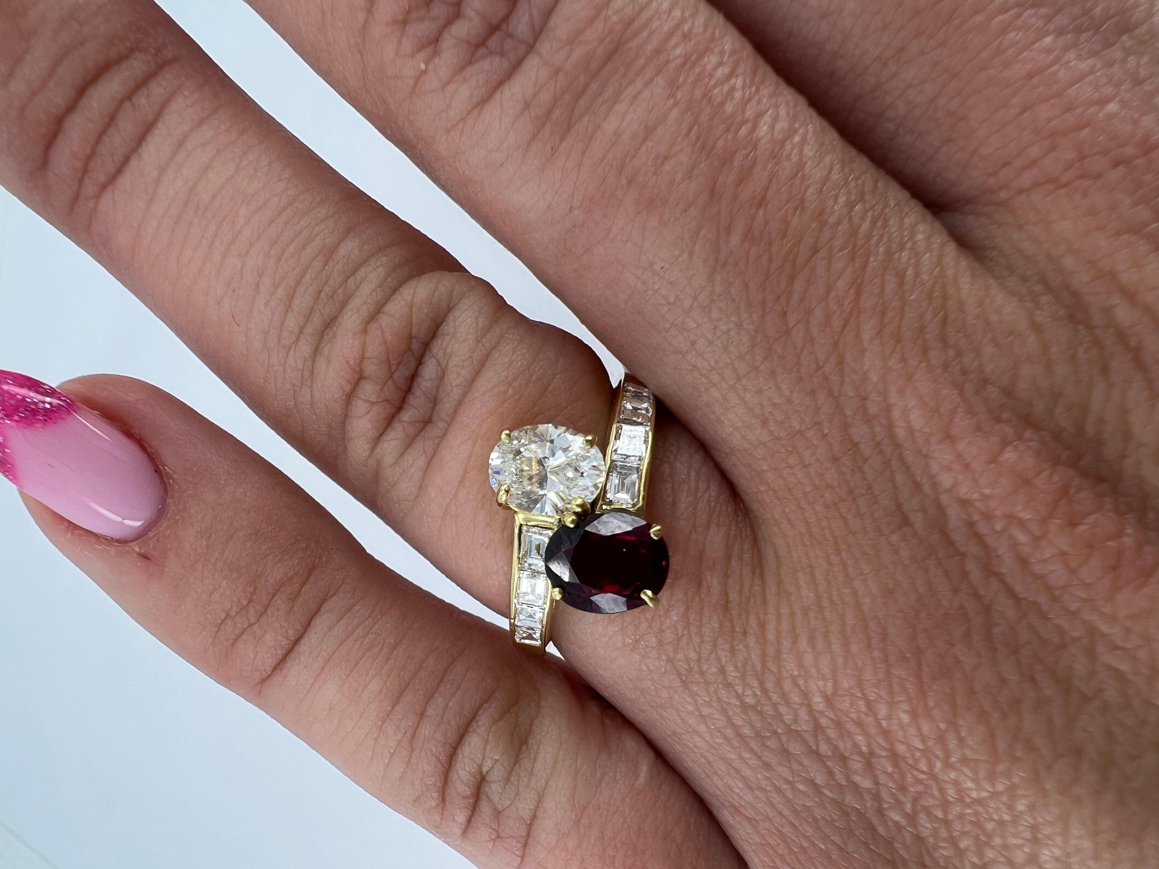 Women's Cartier Vintage Diamond Ruby Ring