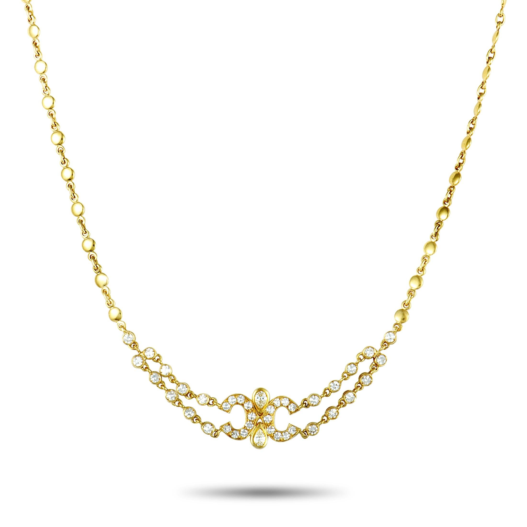 Women's Cartier Vintage Diamond Yellow Gold Choker Necklace