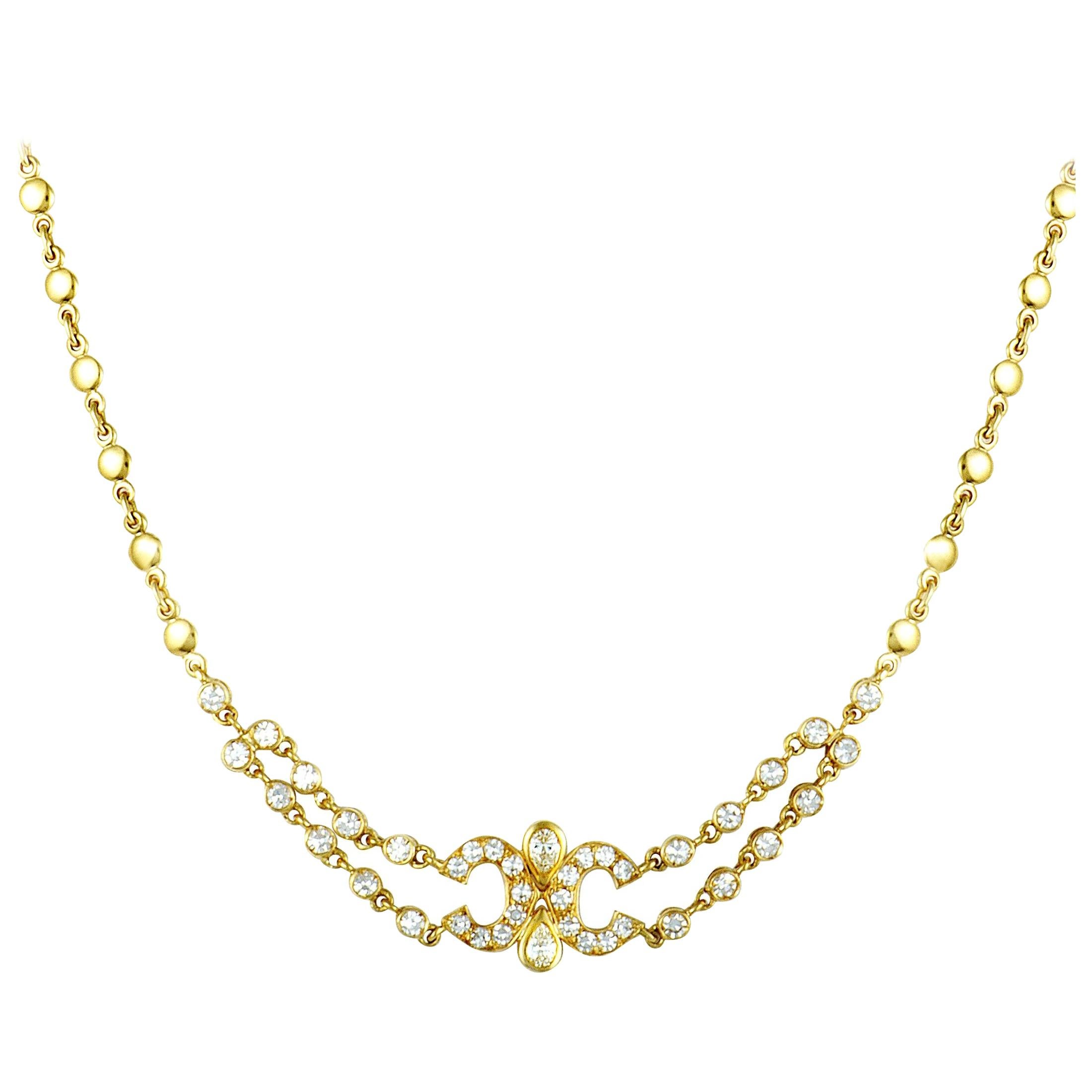 Cartier Vintage Diamond Yellow Gold Choker Necklace