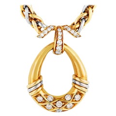 Cartier Vintage Diamond Yellow Gold Pendant Necklace