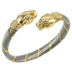 Cartier Bracciale Bypass Doppia Testa di Pantera Vintage in oro 18 carati