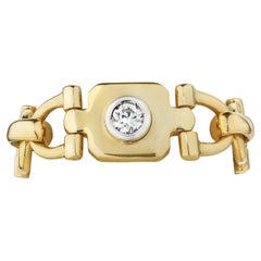 Cartier Vintage Equestrian Diamond Gold Horse Bit Link Ring
