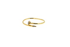 Cartier Vintage Estate Juste Un Clou Diamond Nail 18 Karat Yellow Gold Bracelet