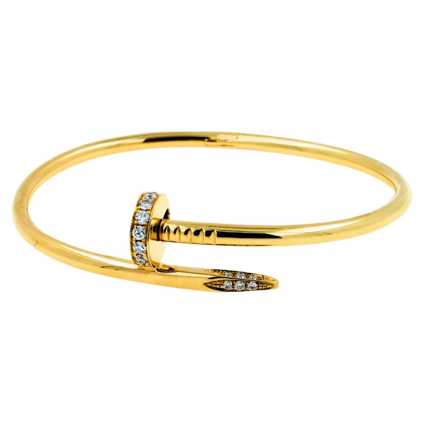 Cartier Bracelet vintage « Juste Un Clou » en or jaune 18 carats avec clous de diamants