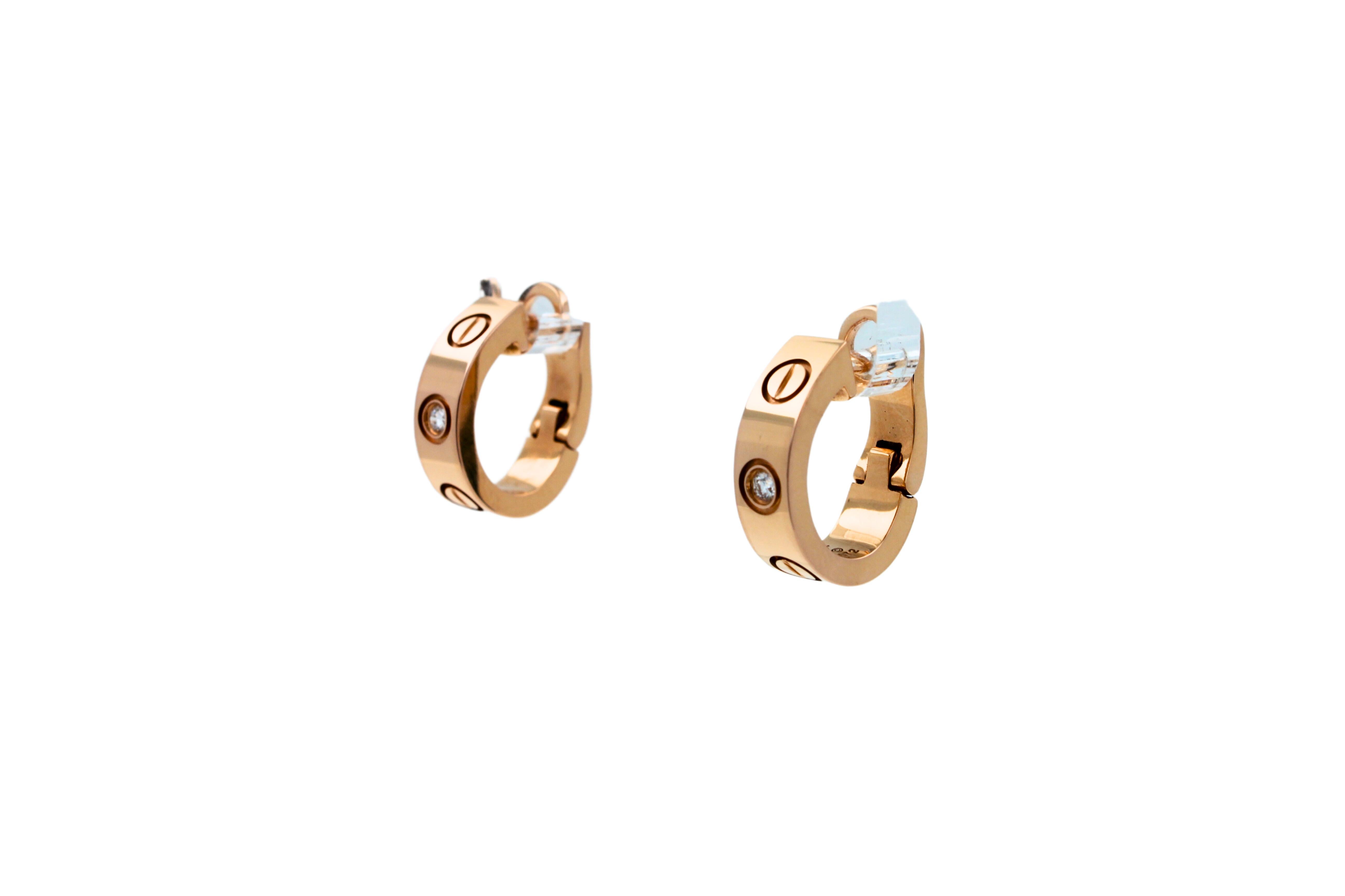 cartier love earrings rose gold