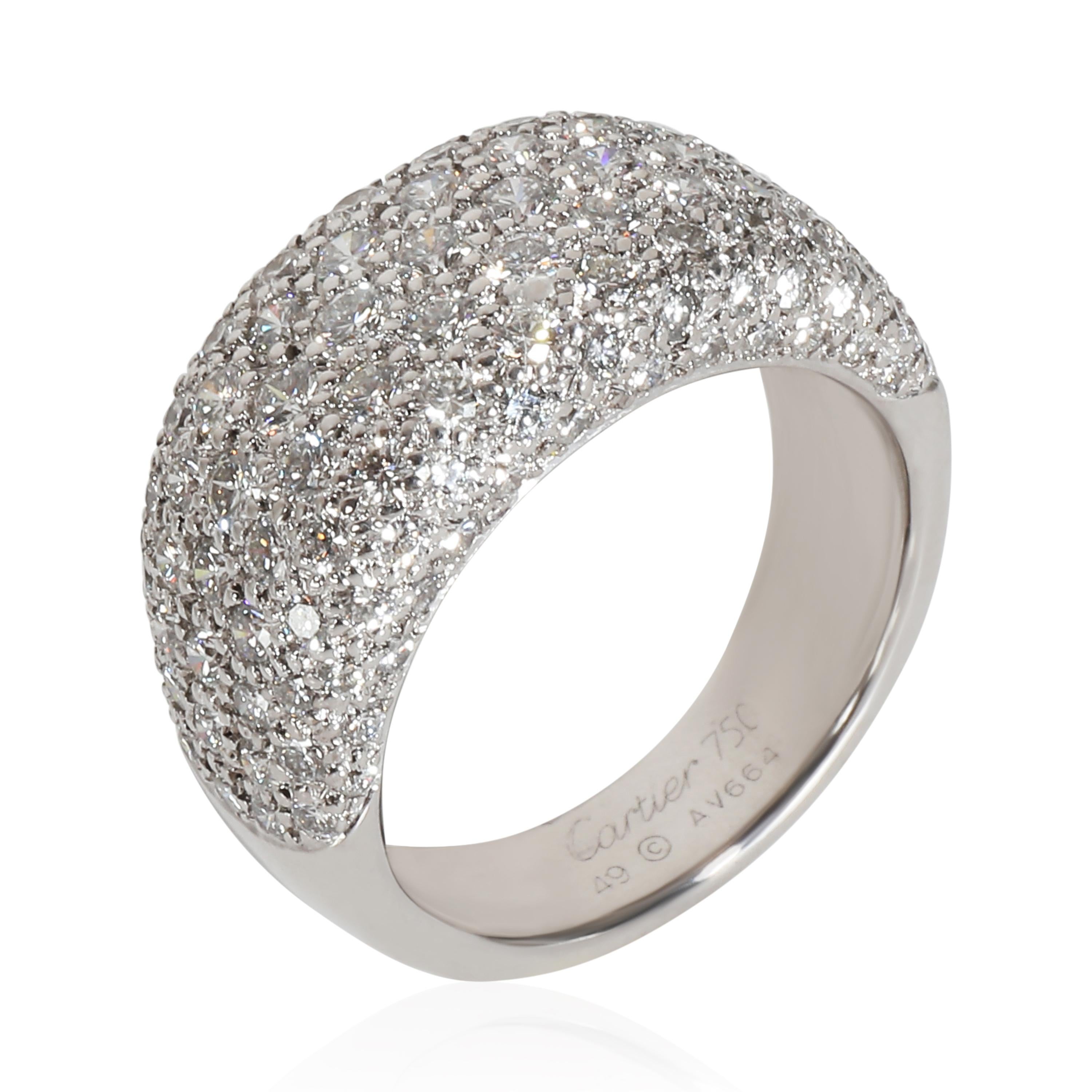 Cartier Vintage Fashion Ring in 18k White Gold 3.5 CTW In Excellent Condition For Sale In New York, NY