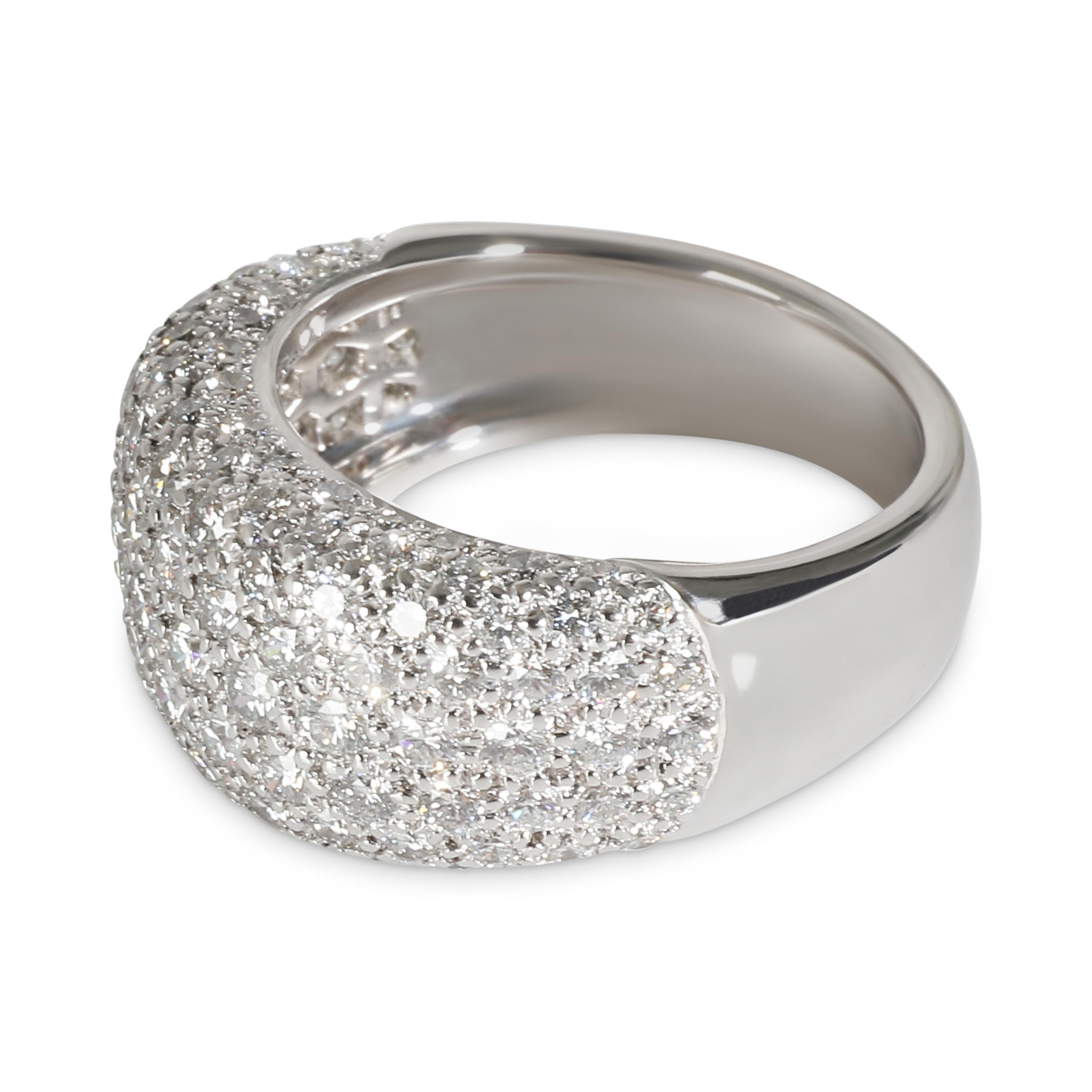 Women's or Men's Cartier Vintage Fashion Ring in 18k White Gold 3.5 CTW For Sale