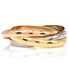 Cartier Bracelet jonc vintage français Jumbo Trinity en or tricolore 18 carats