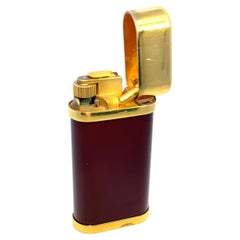 Cartier Vintage Gas Lighter Red Lacquered & Gold Plated