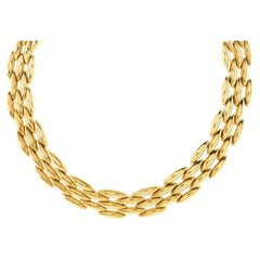 Cartier Vintage Gentiane 5 Row Link Necklace 18k Yellow Gold