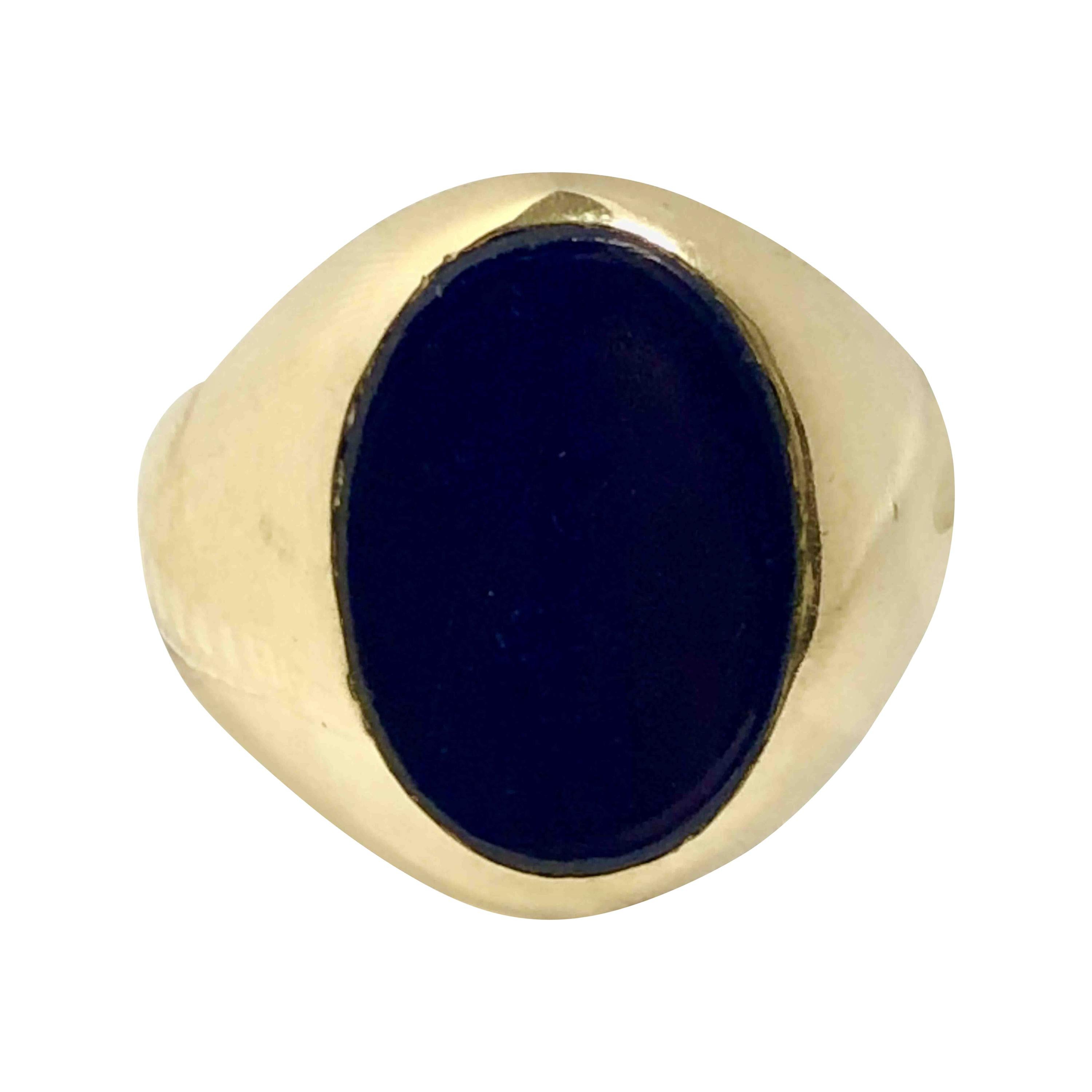 Cartier Vintage Gents Gold and Lapis Signet Ring