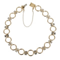Cartier Vintage Geometric Two Tone Gold Chain Bracelet