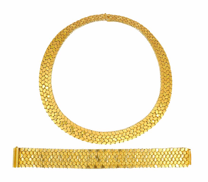 Cartier Vintage Gold-Armband und Halskette Set 18k Estate Jewelry im Zustand „Gut“ im Angebot in Beverly Hills, CA