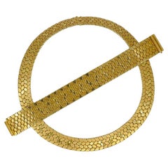 Cartier Retro Gold Bracelet and Necklace Set 18k Estate Jewelry