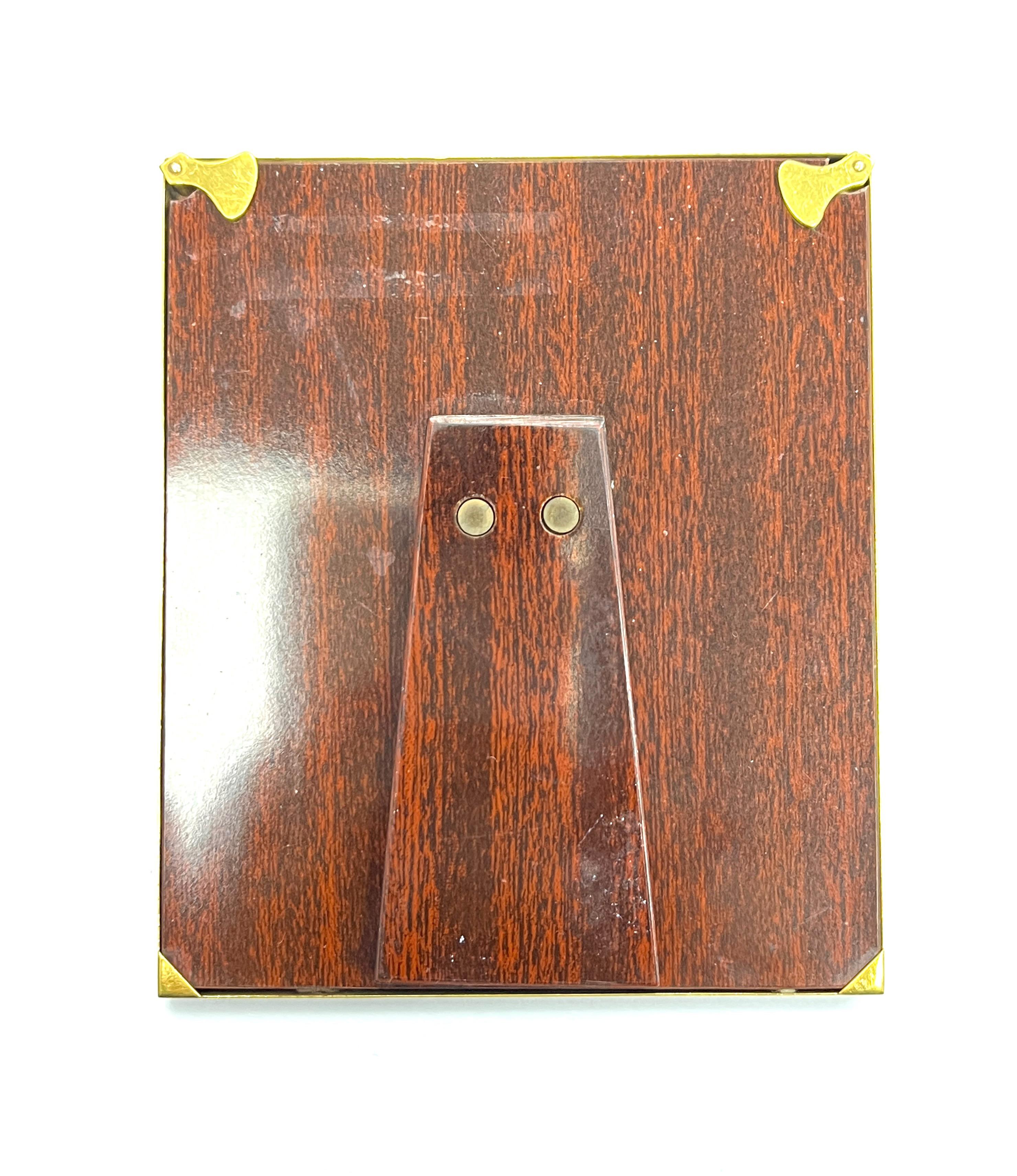 Round Cut Cartier Vintage Gold Diamond Crown Picture Frame