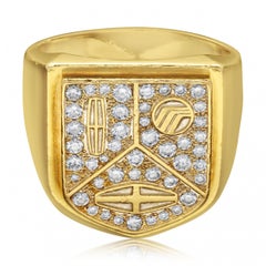 Cartier, Vintage Gold & Diamond Lincoln Motor Signet Ring, circa 1985