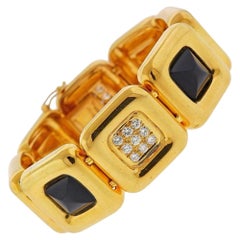 Cartier Vintage Gold Diamond Onyx Bracelet