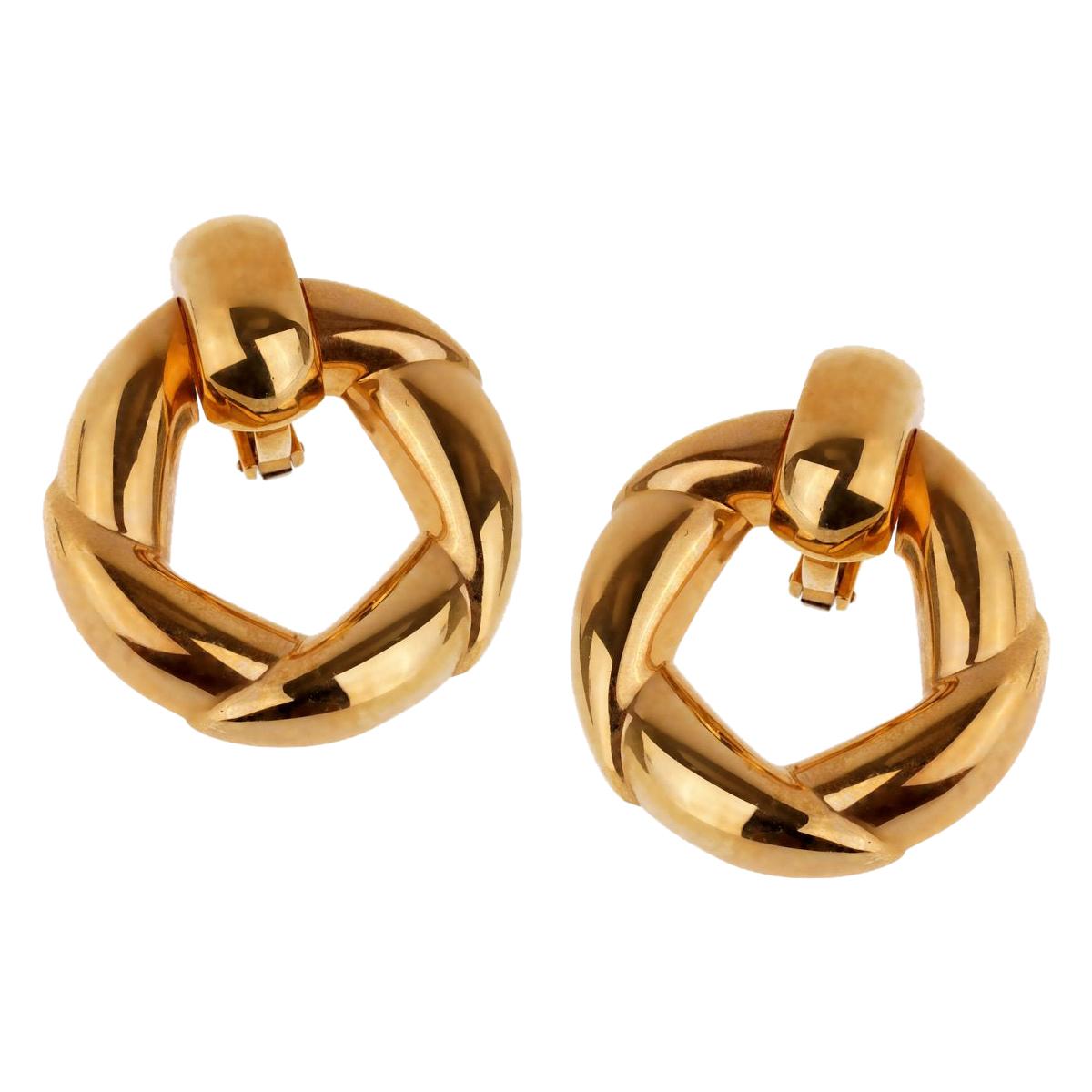 Cartier Vintage Gold Hoop Earrings