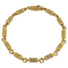 Bracciale Cartier Vintage in oro con maglie a corda attorcigliata in stile nautico