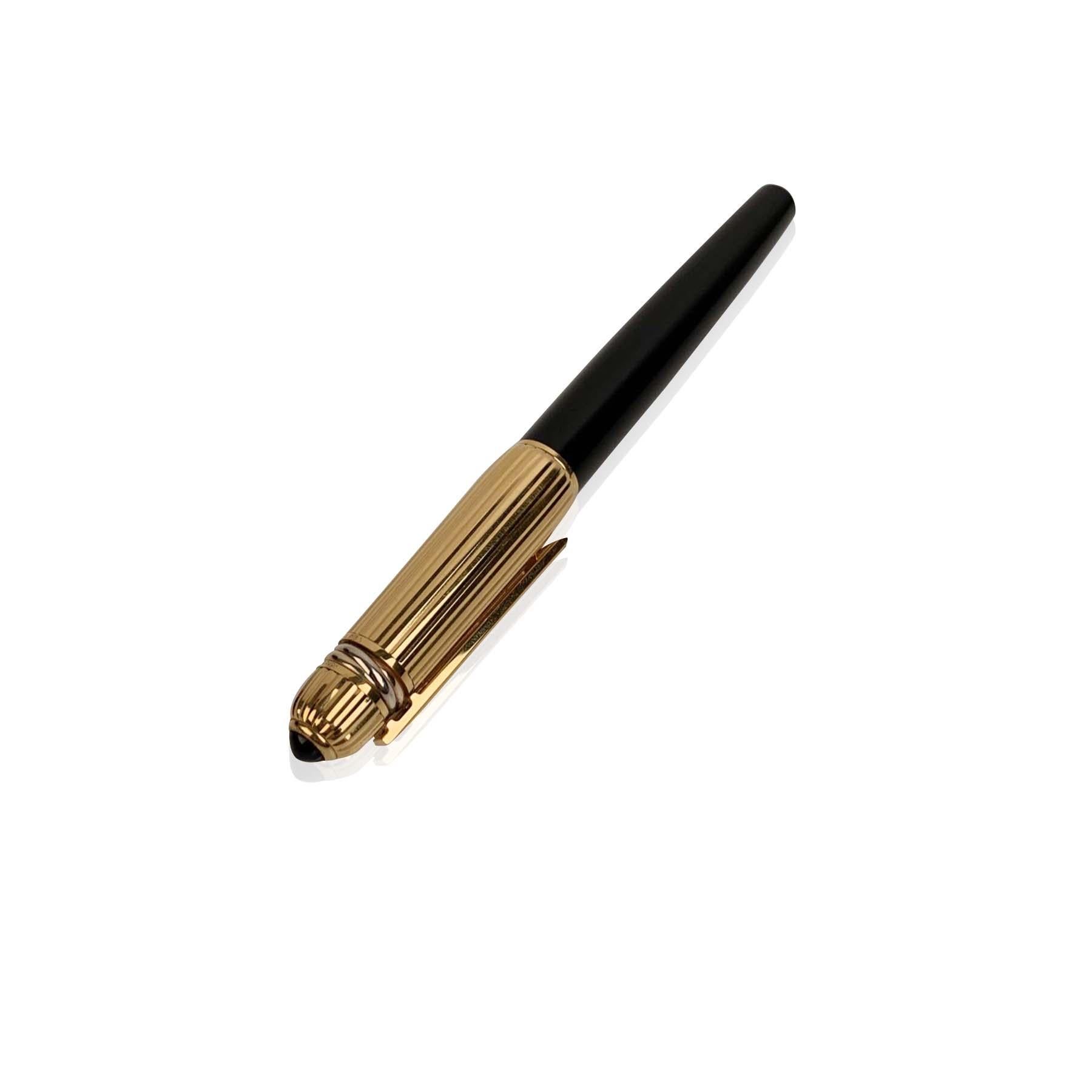 Cartier Vintage Vergoldeter und schwarzer Lack Pasha-Brunnenstift im Zustand „Hervorragend“ in Rome, Rome