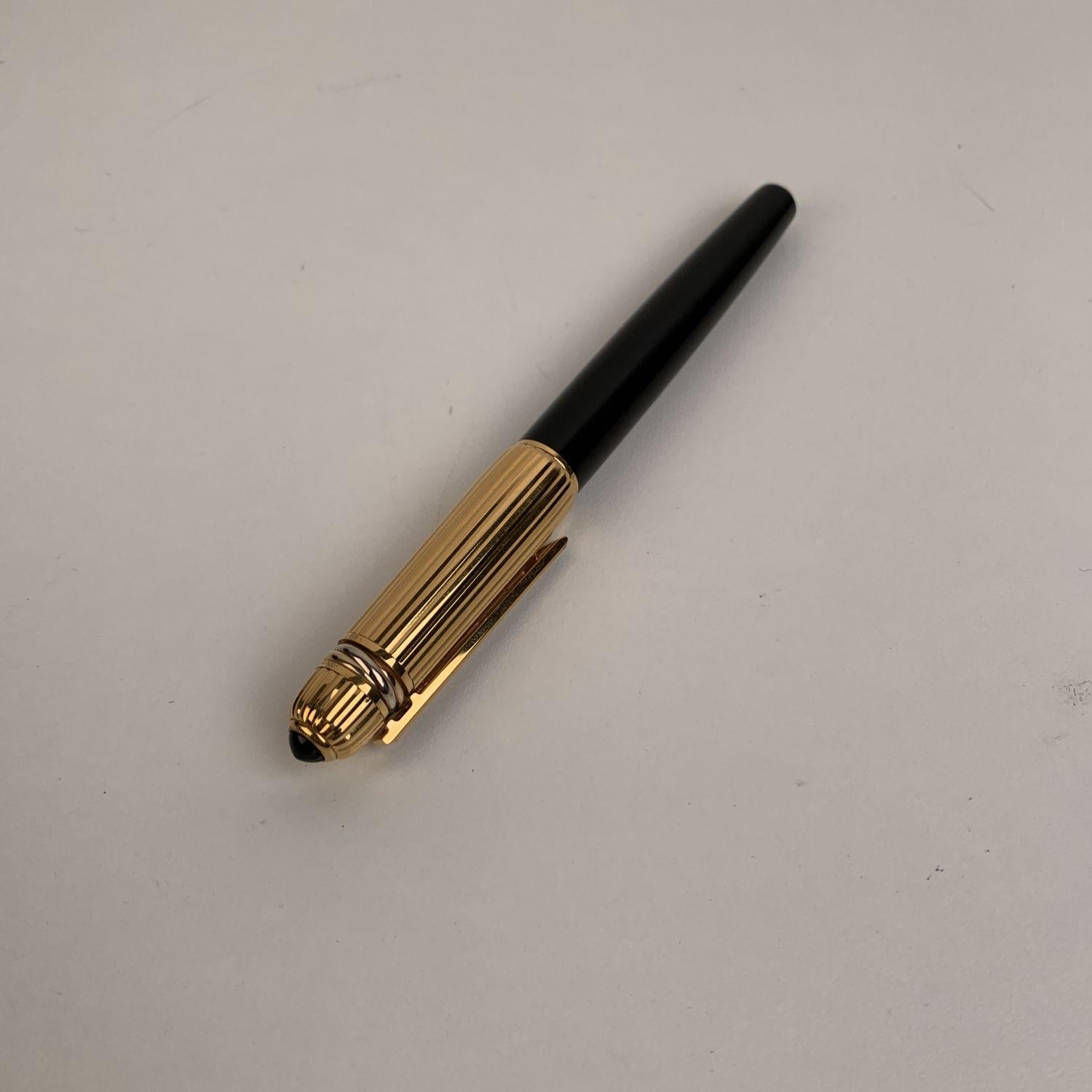 Cartier Vintage Vergoldeter und schwarzer Lack Pasha-Brunnenstift Damen