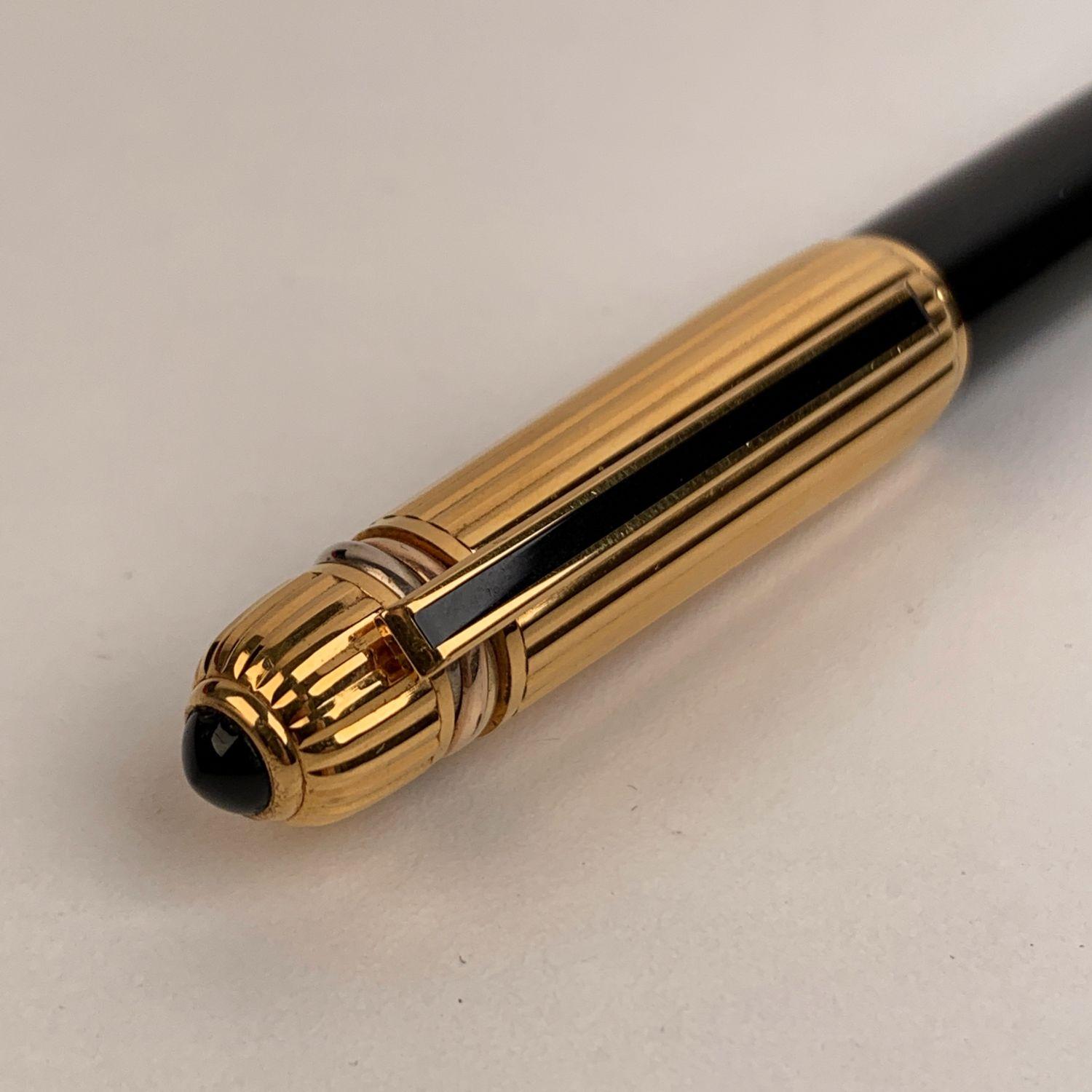 Women's Cartier Vintage Gold Plated and Black Lacquer Pasha Fountain Pen