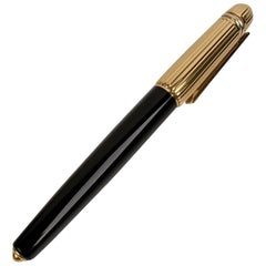 Cartier Vintage Gold Plated and Black Lacquer Pasha Fountain Pen