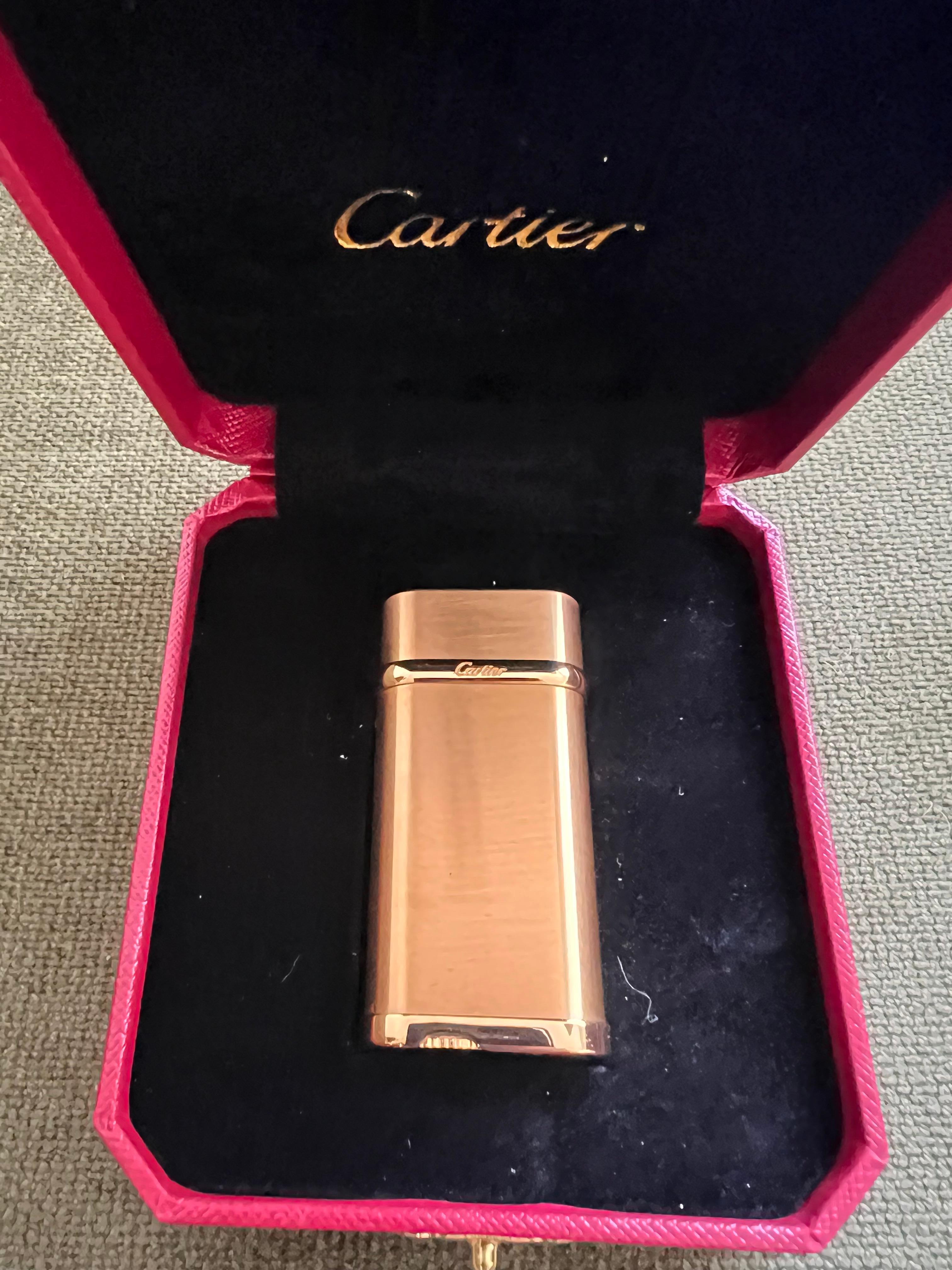 Cartier Vintage Gold Plated “Cartier” Lighter In Original Case “Circa 1990” 10