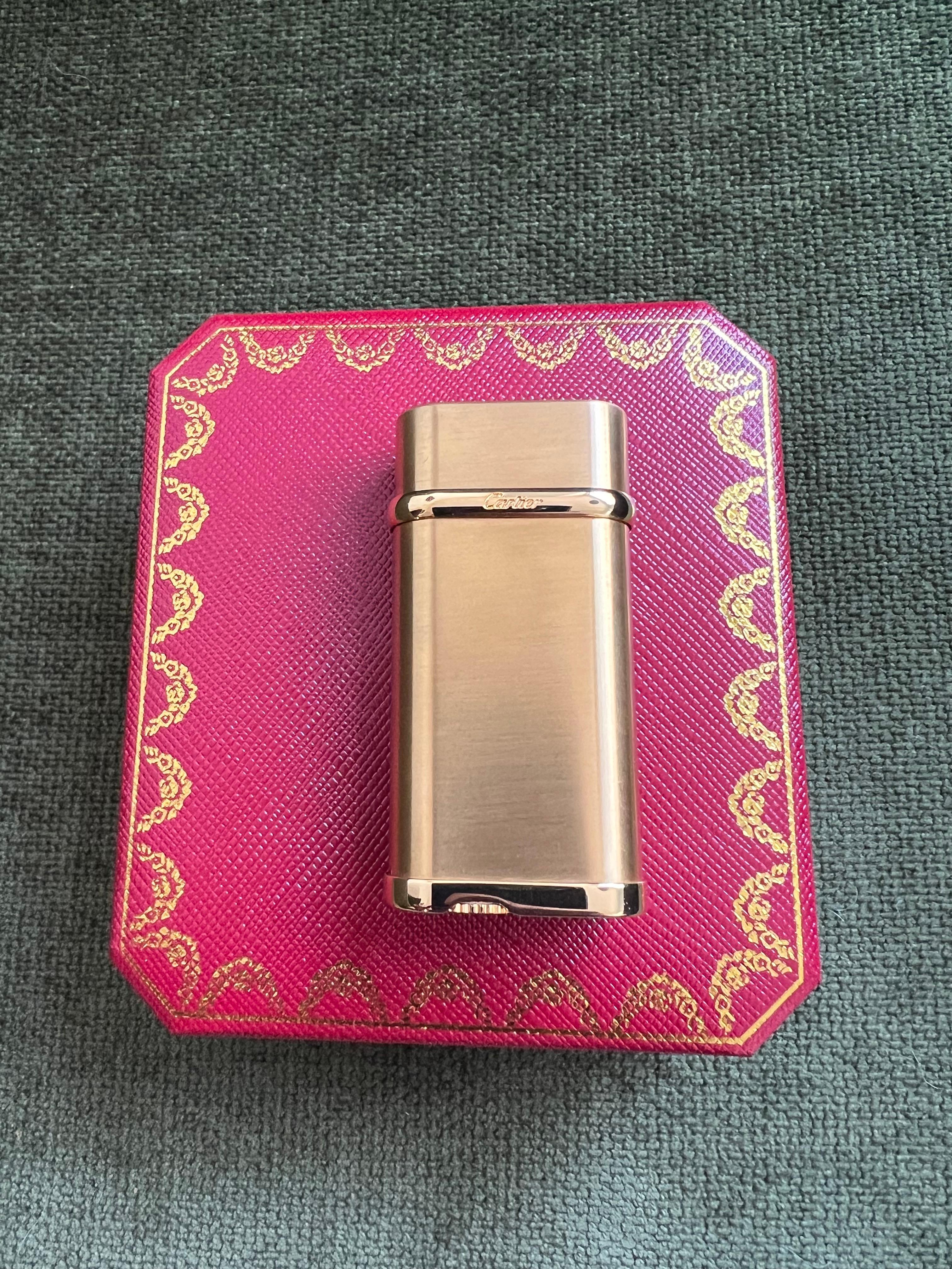 Cartier Vintage Gold Plated “Cartier” Lighter In Original Case “Circa 1990” 4