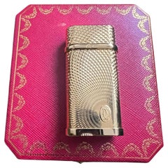 Cartier Vintage Gold Plated “Cartier” Lighter In Original Case Circe 1990