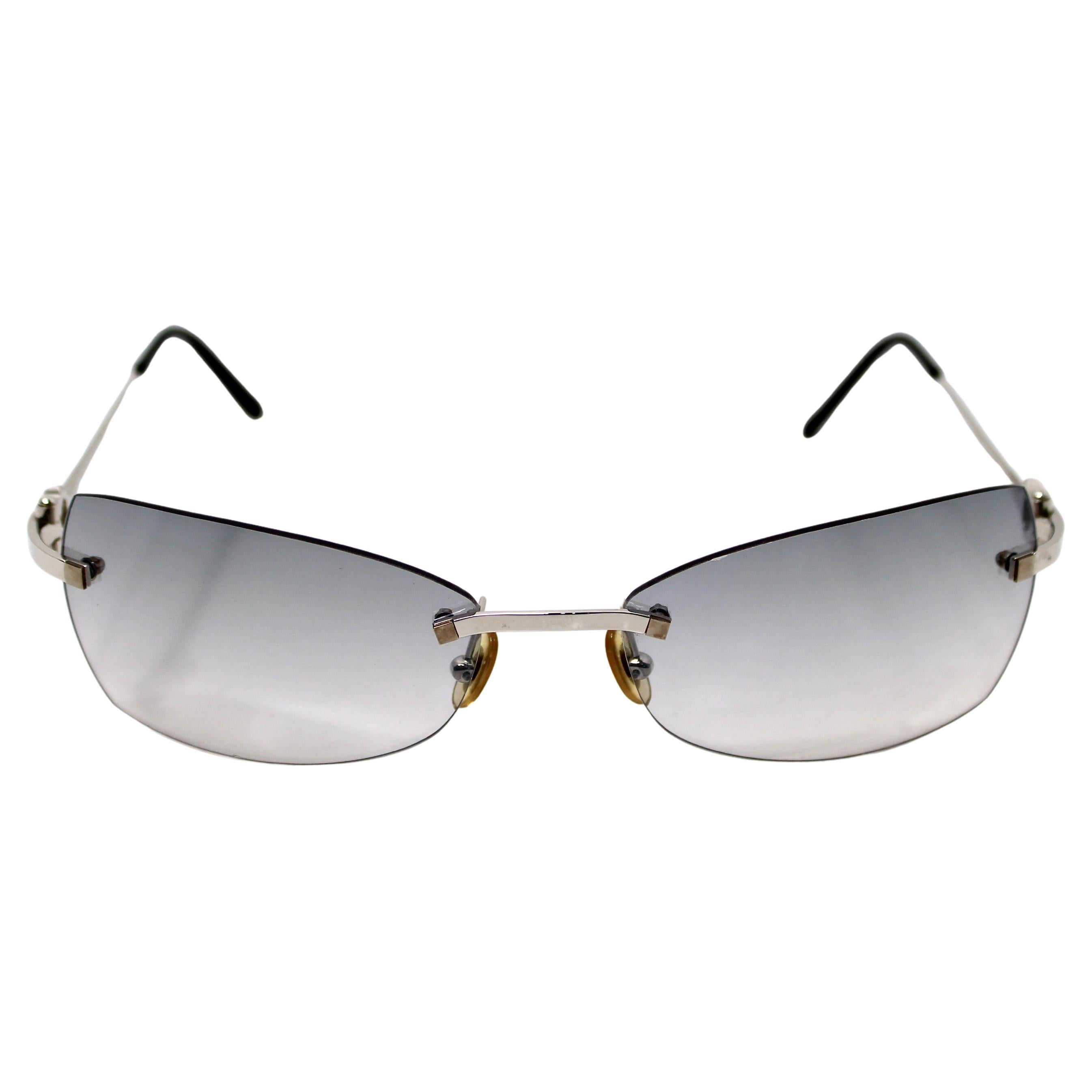 Occhiali da sole senza montatura con lenti graduate Cartier Vintage
