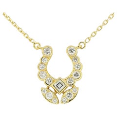Cartier Used Horseshoe Diamond Pendant Necklace
