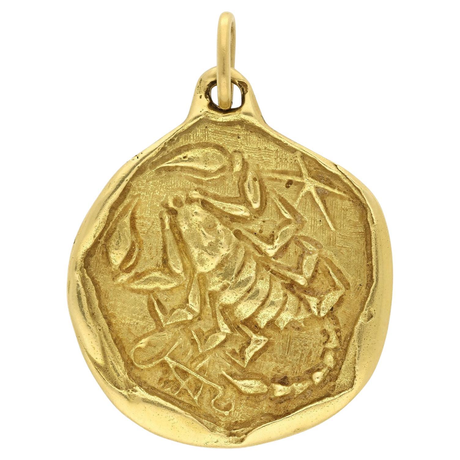 Cartier Vintage Jumbo Scorpio Zodiac Pendant in 18ct Yellow Gold 1975