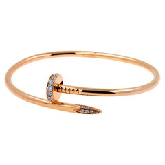 Cartier Vintage Juste Un Clou Diamond Nail 18K Rose Gold Classic Armreif Armband