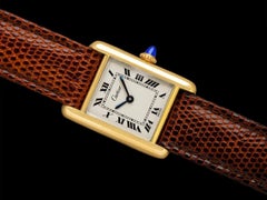 Cartier Vintage Ladies Gold Vermeil Tank, 18K Gold over Silver