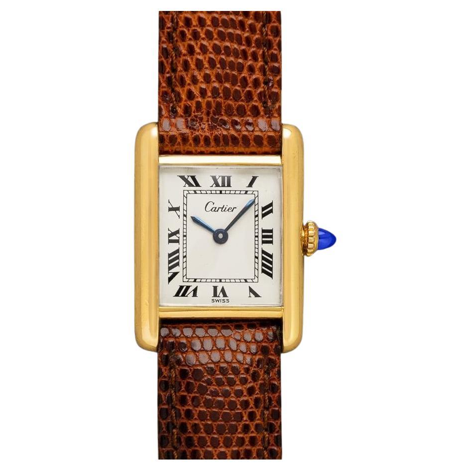 Cartier Vintage Ladies Gold Vermeil Tank, 18K Gold over Silver im Angebot