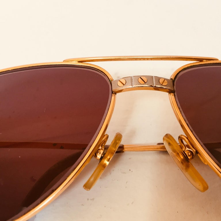 Cartier Vintage Large Vendome Santos Sunglasses with Box, 1980 at 1stDibs