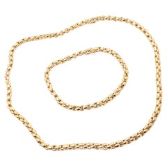 Cartier Retro Link Chain Necklace and Bracelet Set