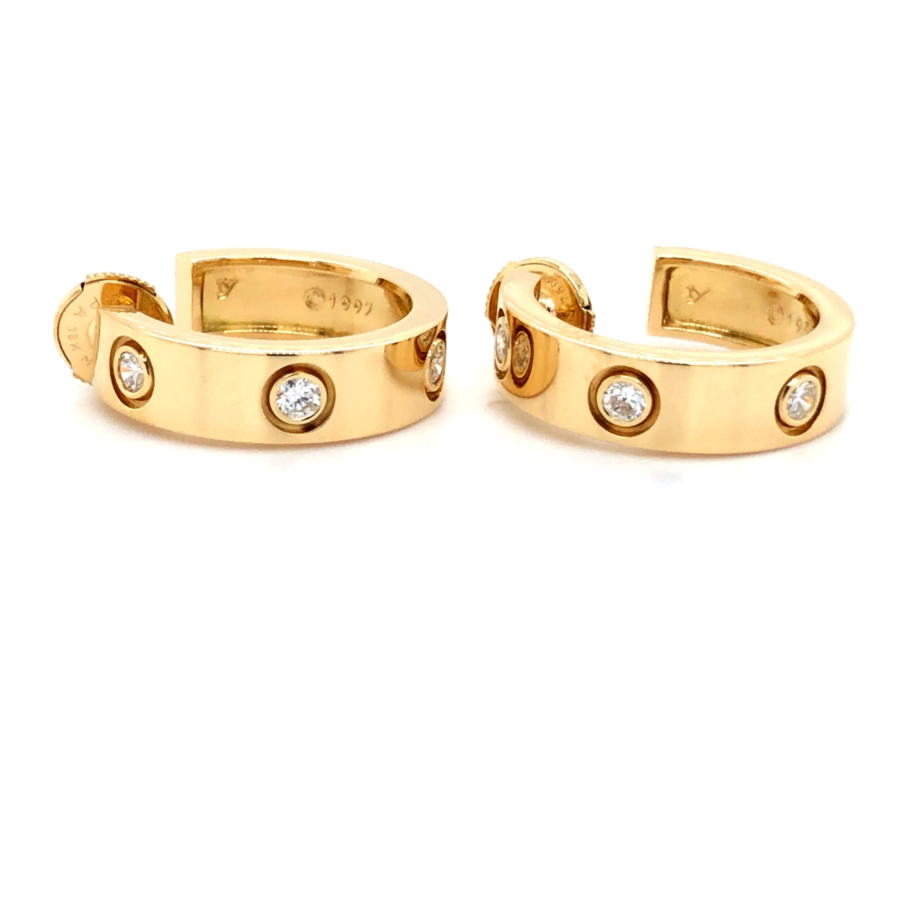 cartier love earrings diamond