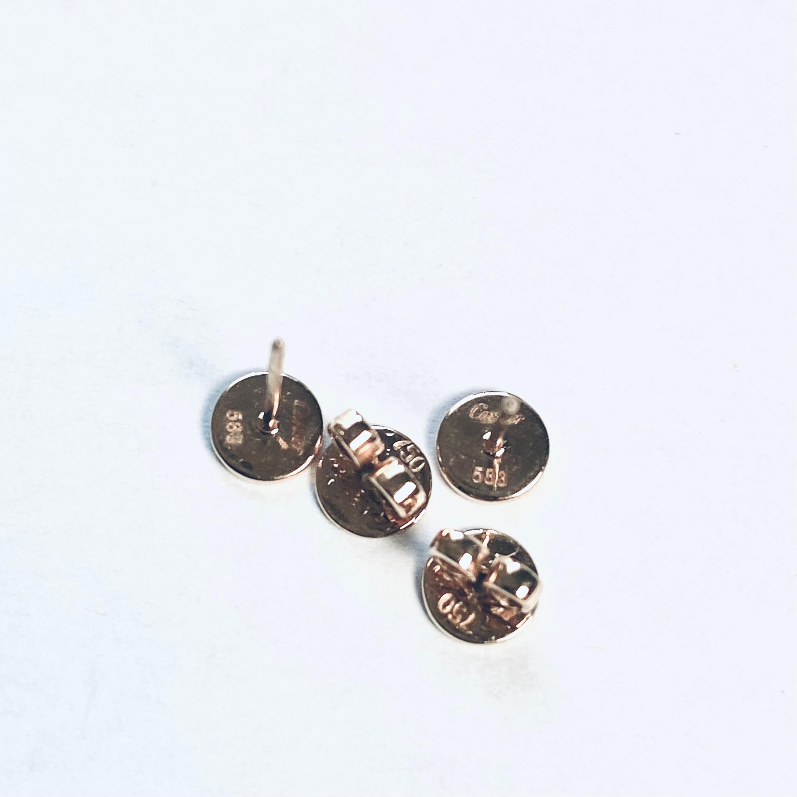 Cartier Vintage Love Stud Earrings 14 Karat Rose Gold 5