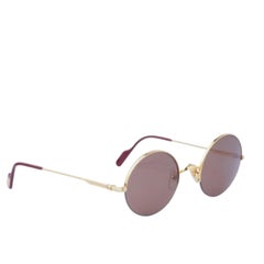 Cartier Vintage Mayfair Runde Hälfte Frame Gold Sonnenbrille - '90s