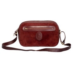 Cartier Vintage Must Bordeaux Suede Camera Bag