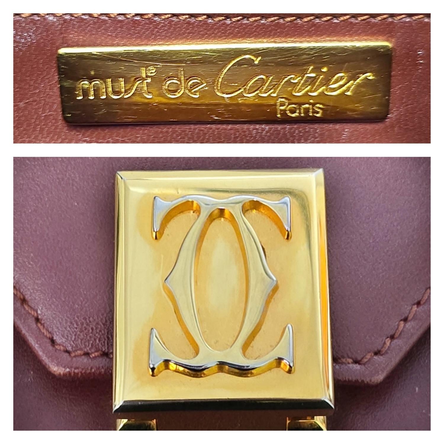 Cartier Vintage Must de Calfskin Envelope Messenger Bag For Sale 3