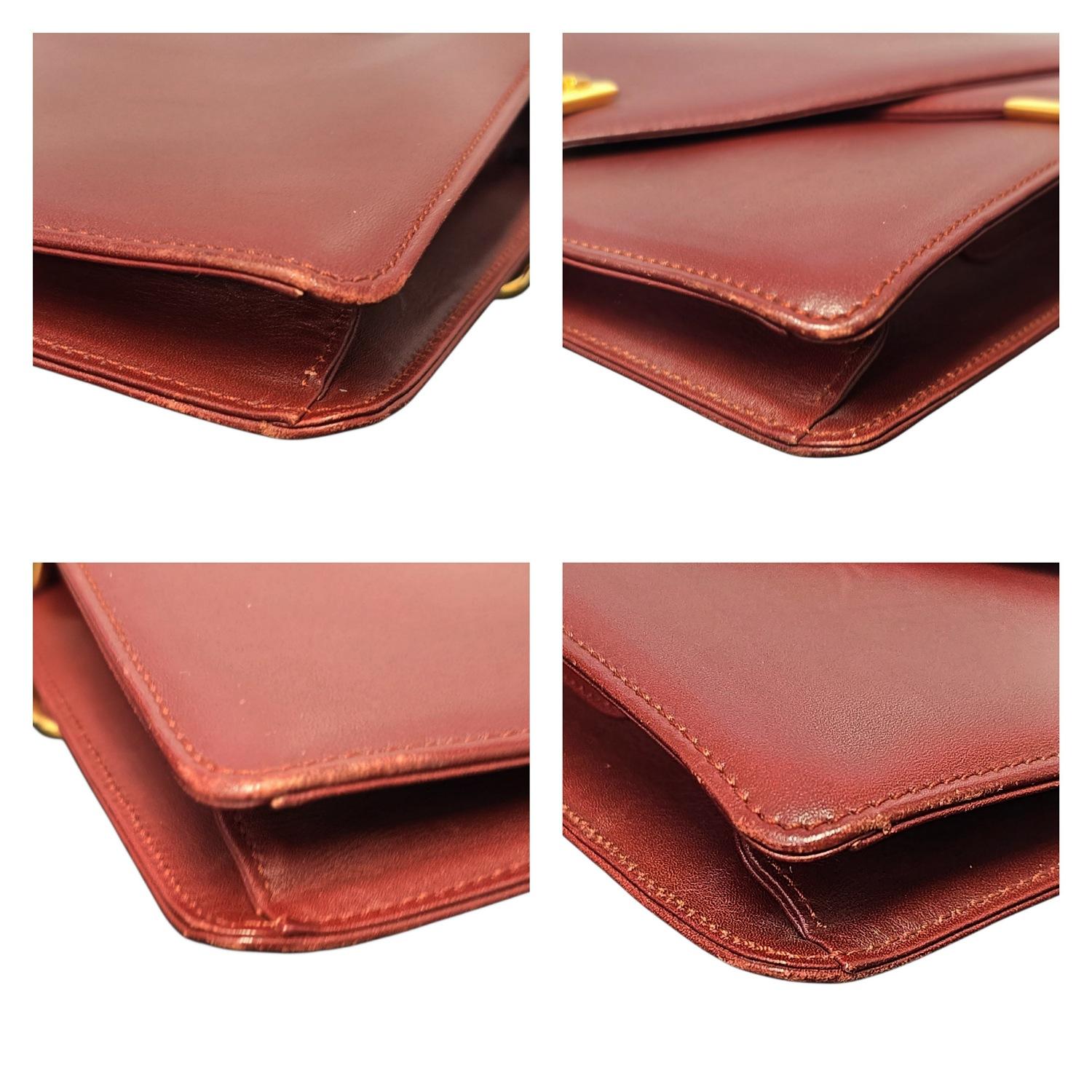 Cartier Vintage Must de Calfskin Envelope Messenger Bag For Sale 4