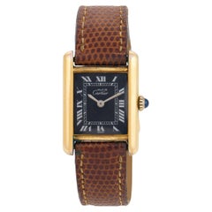 Cartier vintage must de tank gold plated quartz watch