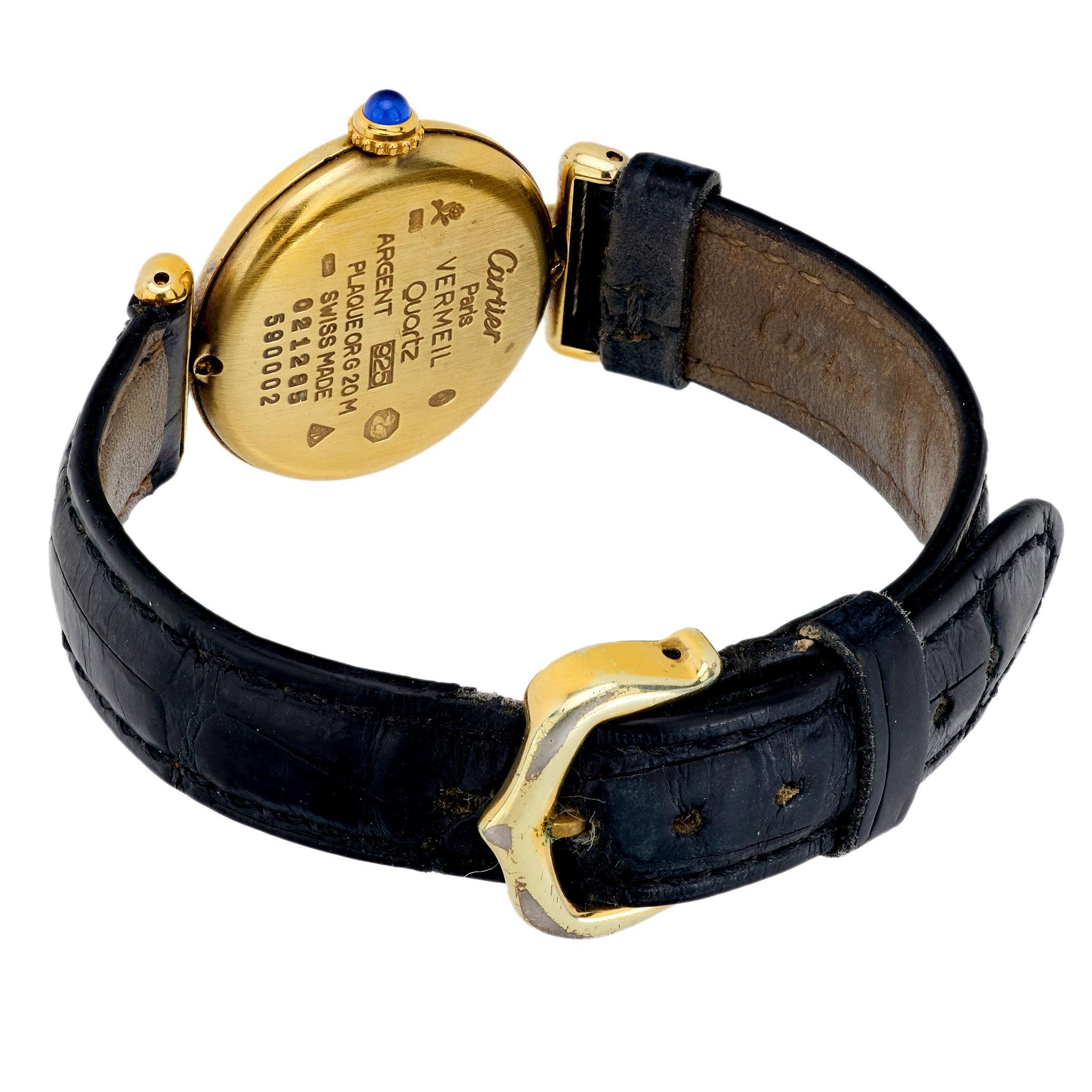 Moderne Montre Cartier vintage must vermeil Colisee