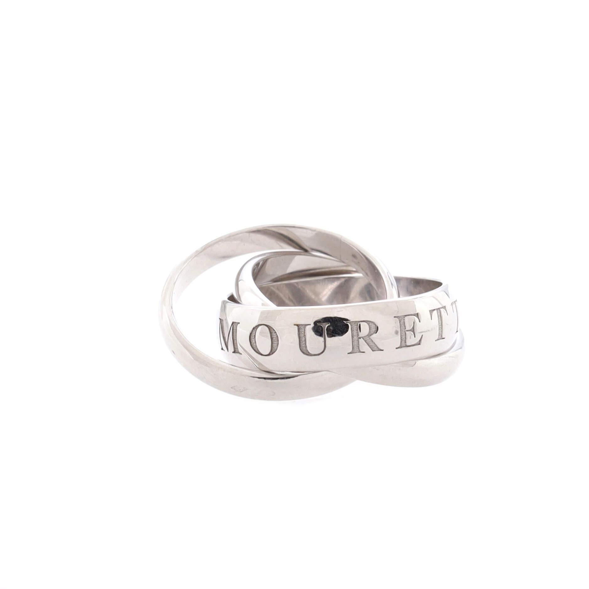 Cartier Vintage or Amour Et Trinity Ring 18k White Gold In Good Condition In New York, NY