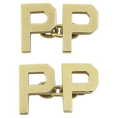 Boutons de manchette Vintage P de Cartier