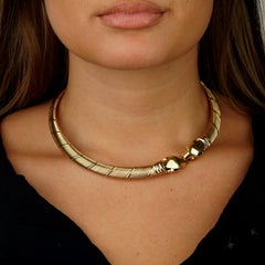 Cartier Vintage Panthere 18k Dreifarbige Gold Choker-Halskette